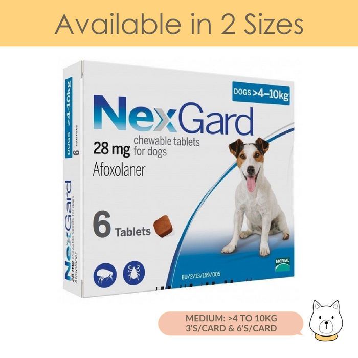 NexGard Flea & Ticks Chews (Blue) for Medium Dogs (4-10kg)