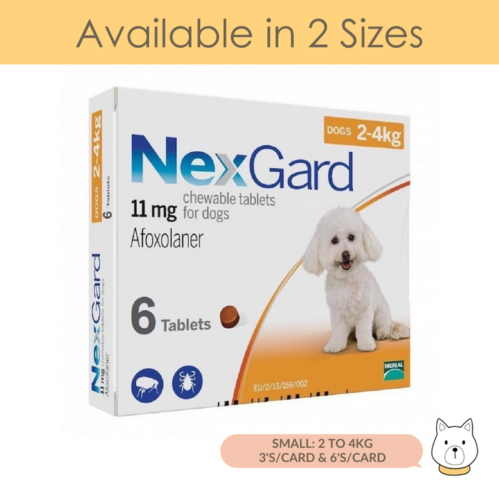 NexGard Flea & Ticks Chews (Orange) for Small Dogs (2-4kg)