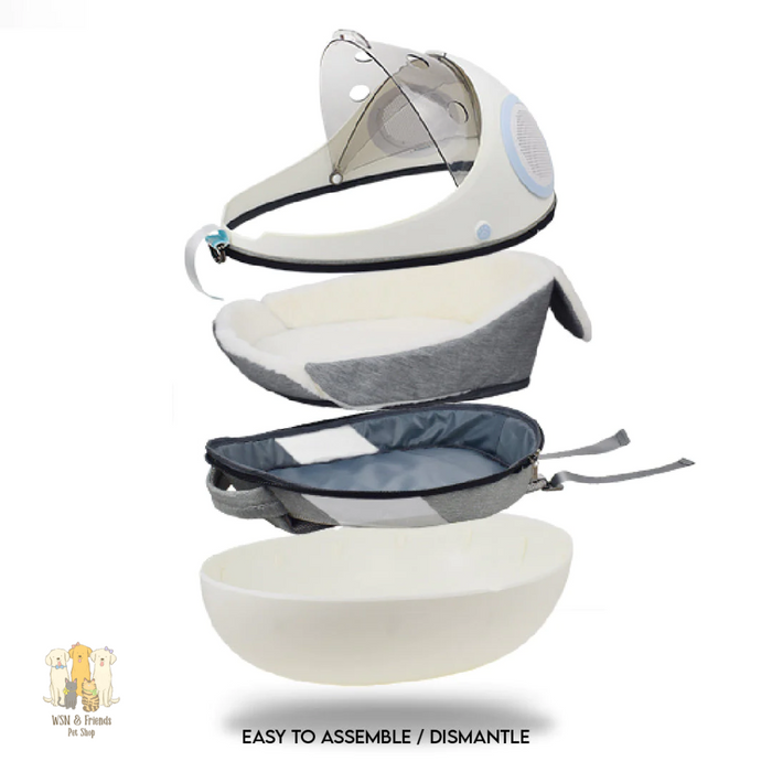 Purrpy Eggshell 2-in-1 Pet Backpack Carrier and Nest V1.2 White