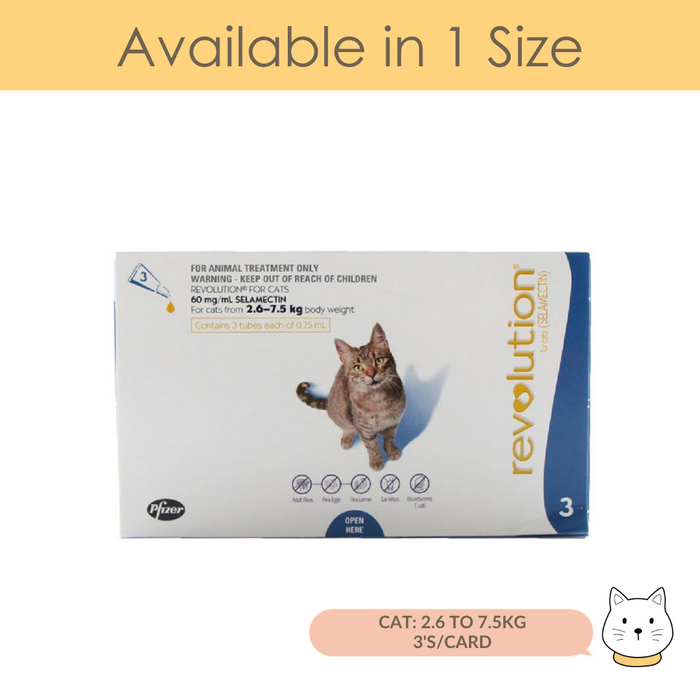 Revolution Flea and Ticks for Cats (2.6 to 7.5kg/Blue)