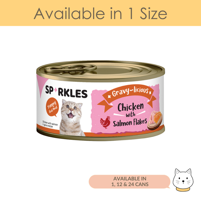Sparkles Gravylicious Chicken & Salmon Flakes Wet Cat Food 80g