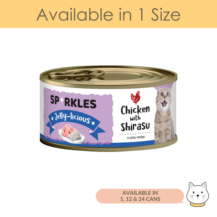 Sparkles Jellylicious Chicken & Shirasu Wet Cat Food 80g