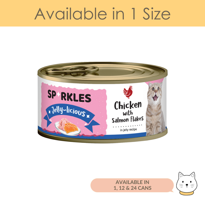 Sparkles Jellylicious Chicken & Salmon Flakes Wet Cat Food 80g