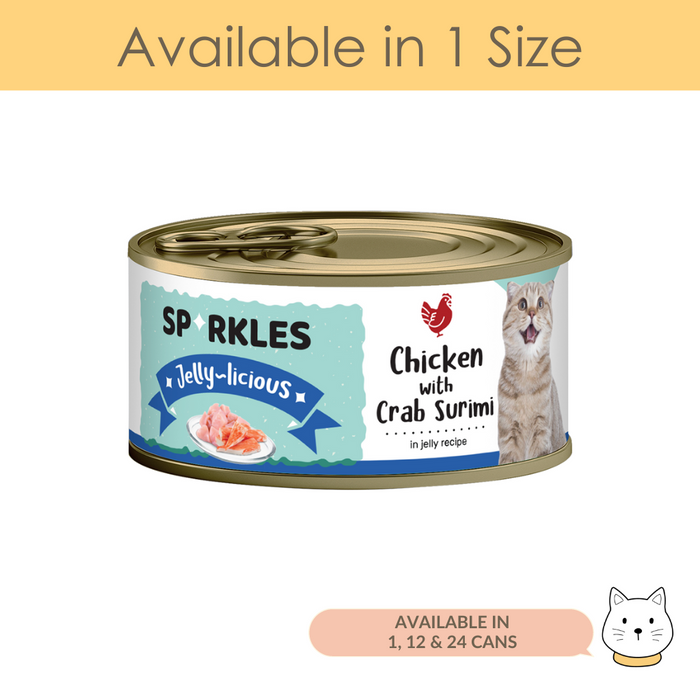 Sparkles Jellylicious Chicken & Crab Surimi Wet Cat Food 80g