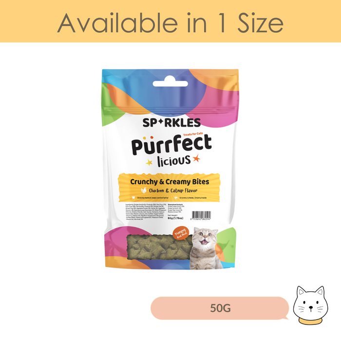 Sparkles Purrfectlicious Crunchy & Creamy Chicken & Catnip Cat Treat 50g