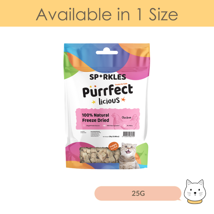 Sparkles Purrfectlicious Freeze Dried Chicken Cat Treat 25g