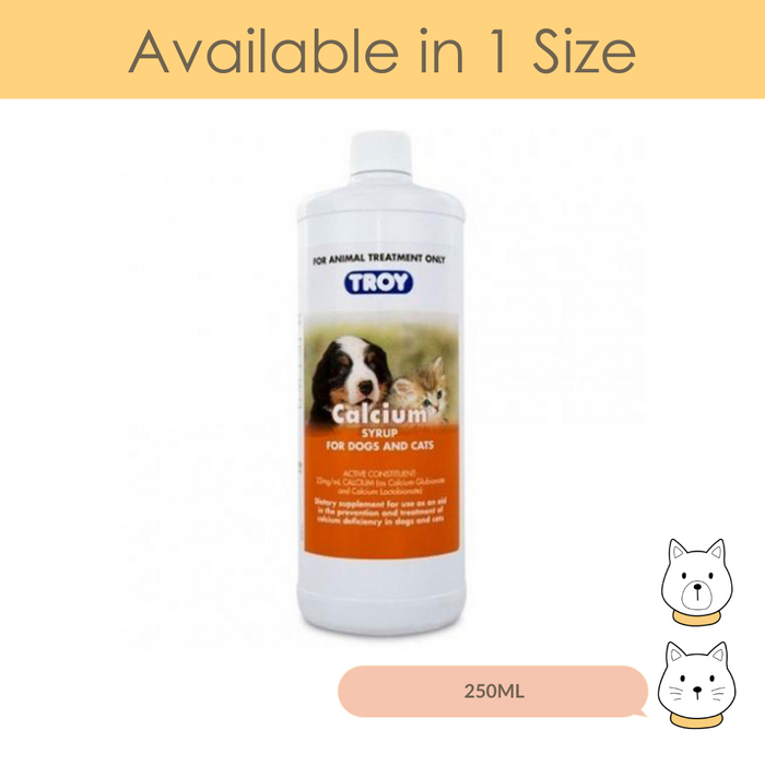 Troy Calcium Syrup for Cats & Dogs 250ml