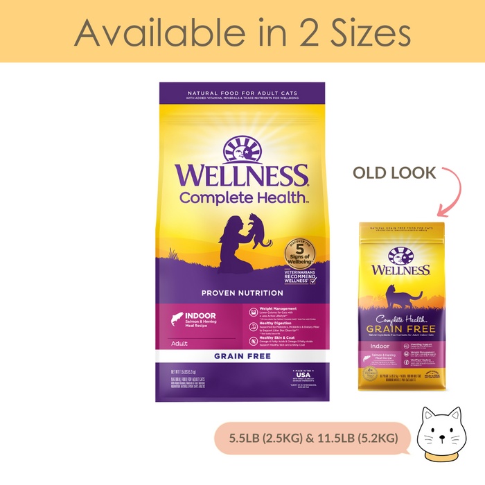 Wellness Complete Health Grain Free Indoor (Salmon & Herring Meal) Dry Cat Food