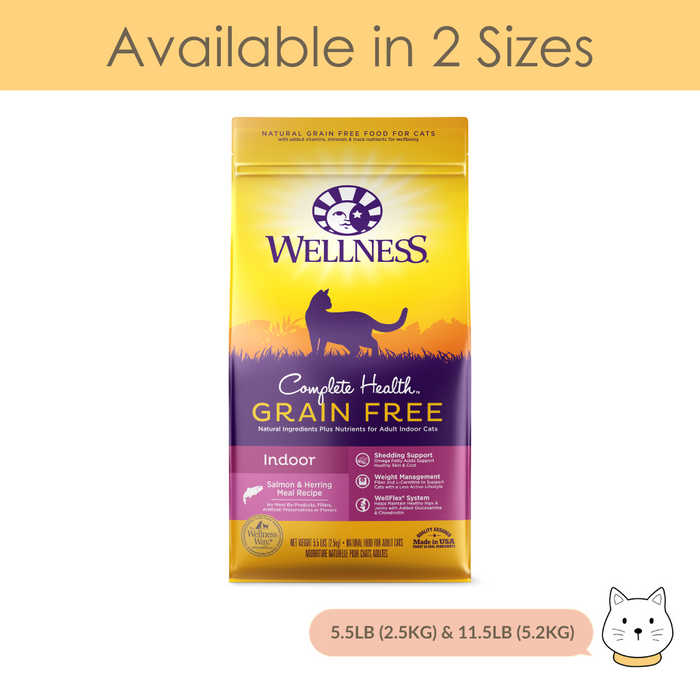 Wellness Complete Health Grain Free Indoor (Salmon & Herring Meal) Dry Cat Food