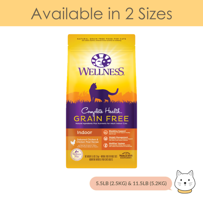 Wellness Complete Health Grain Free Indoor (Deboned Chicken & Chicken Meal) Dry Cat Food