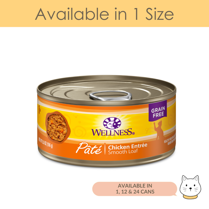 Wellness Complete Health Pate Chicken Wet Cat Food 5.5oz (156g)