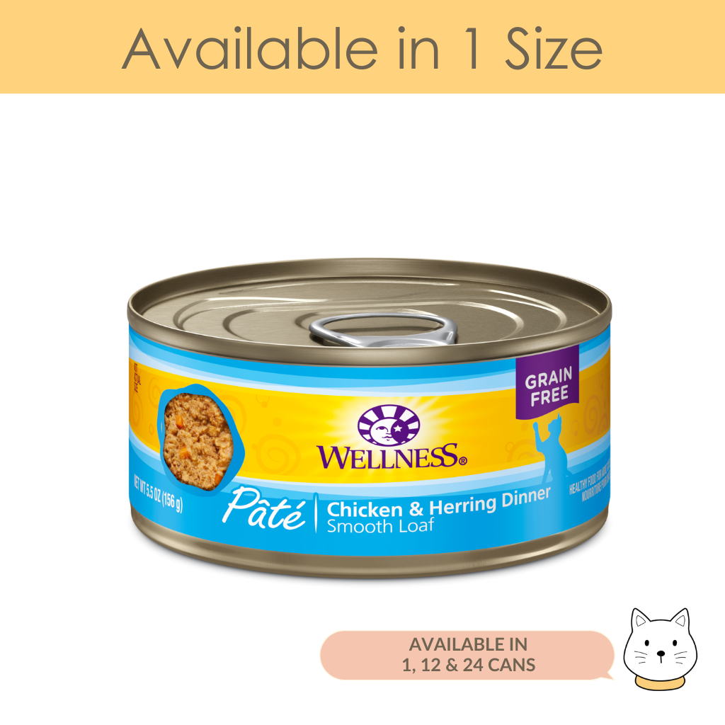 Wellness Complete Health Pate Chicken Herring Wet Cat Food 5.5oz