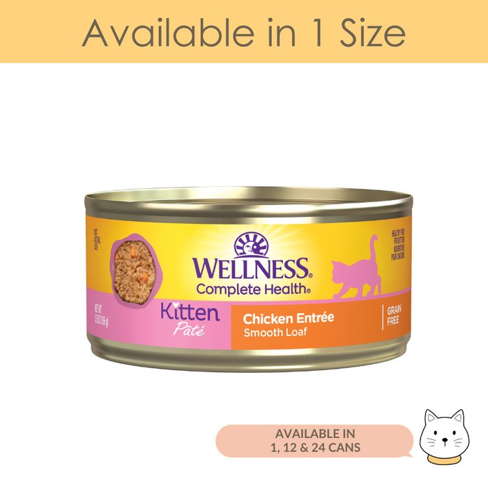 Wellness Complete Health Pate Kitten (Chicken) Wet Cat Food 5.5oz (156g)