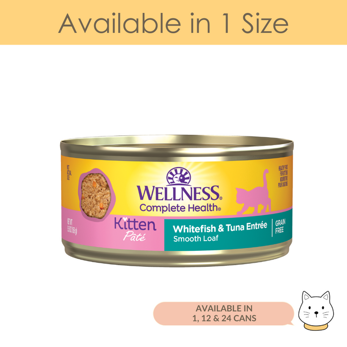 Wellness Complete Health Pate Kitten (Whitefish & Tuna) Wet Cat Food 5.5oz (156g)