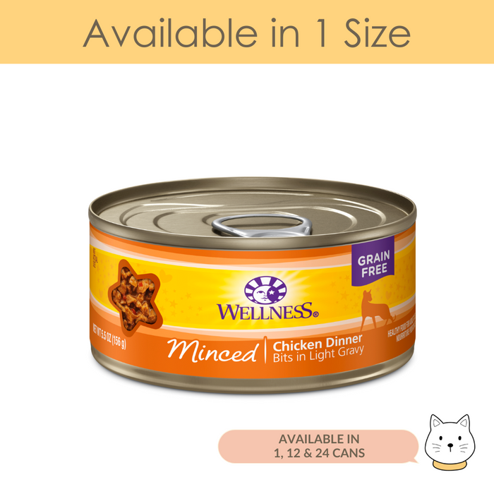 Wellness Complete Health Minced Chicken Dinner Wet Cat Food 5.5oz (156g)