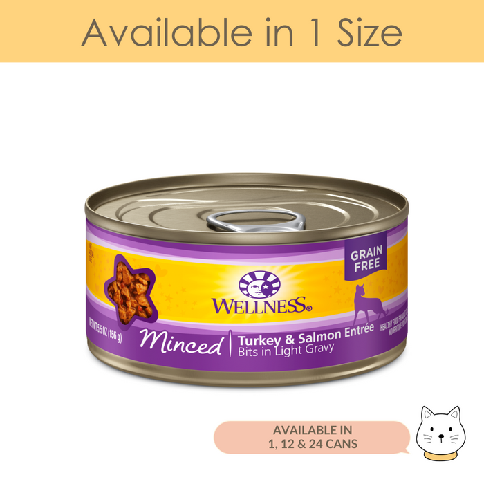 Wellness Complete Health Minced Turkey & Salmon Entrée Wet Cat Food 5.5oz (156g)