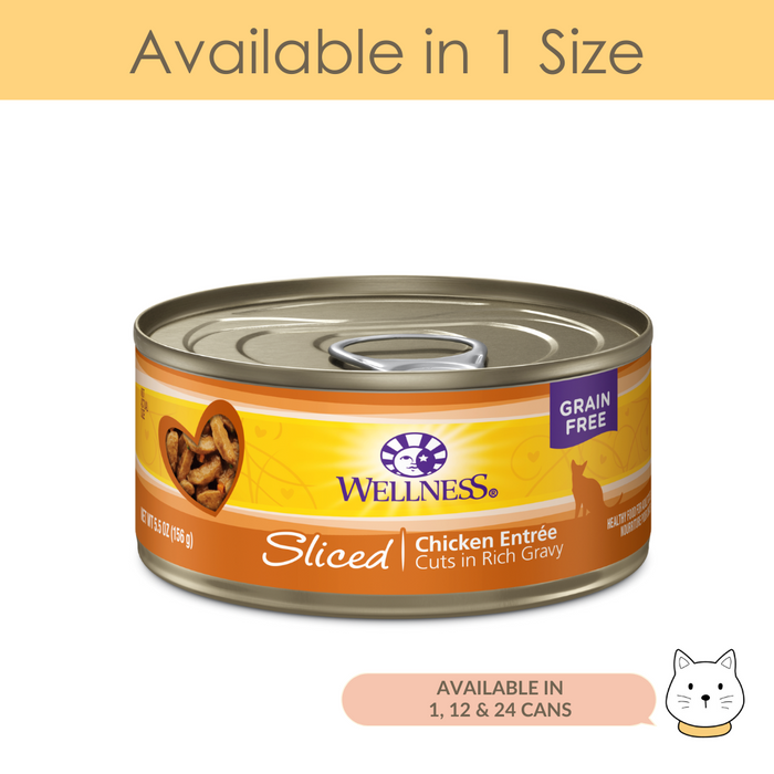 Wellness Complete Health Sliced Chicken Entrée Wet Cat Food 5.5oz (156g)