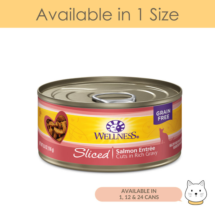 Wellness Complete Health Sliced Salmon Entrée Wet Cat Food 5.5oz (156g)