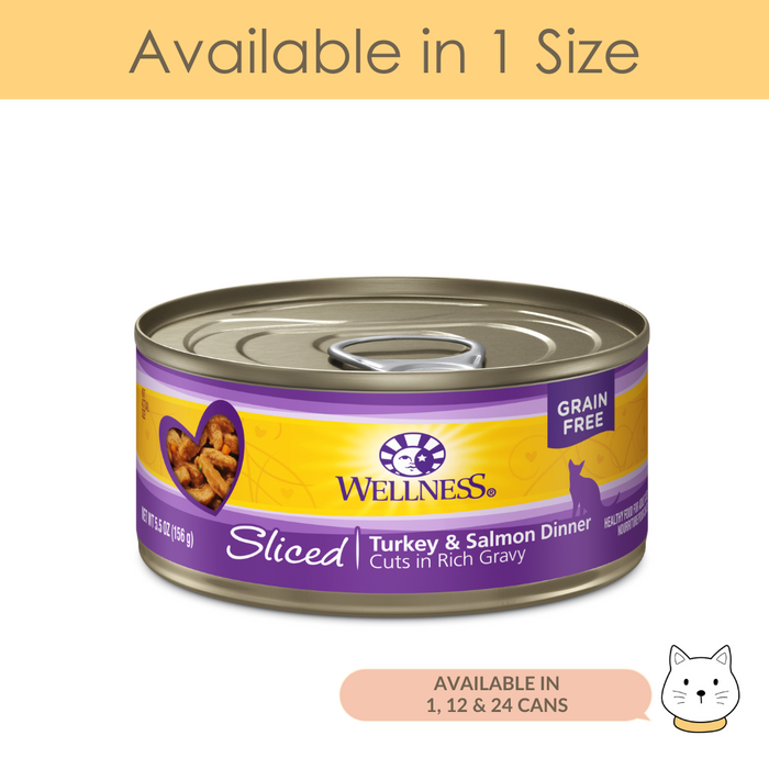 Wellness Complete Health Sliced Turkey & Salmon Dinner Wet Cat Food 5.5oz (156g)