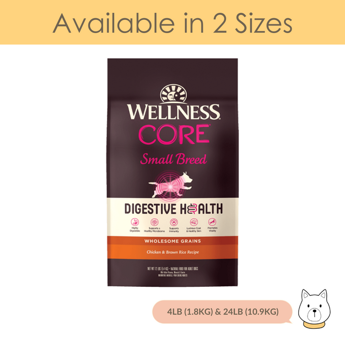 Wellness Core Digestive Health Small Breed Chicken & Brown Rice Dry Dog Food