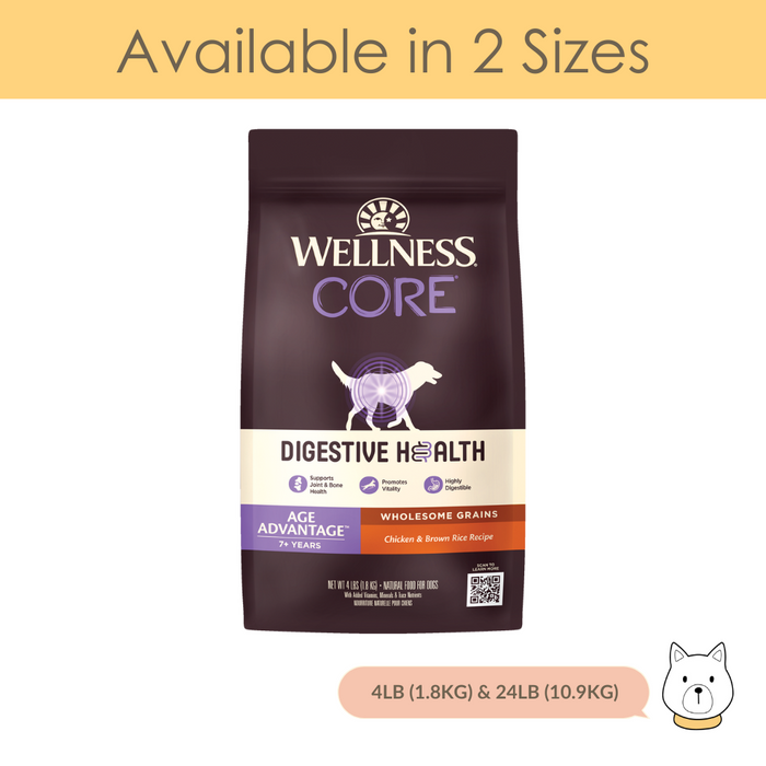 Wellness Core Digestive Health Age Advantage (Senior) Chicken & Brown Rice Dry Dog Food