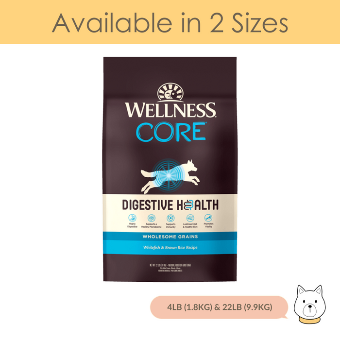 Wellness Core Digestive Health Whitefish & Brown Rice Dry Dog Food