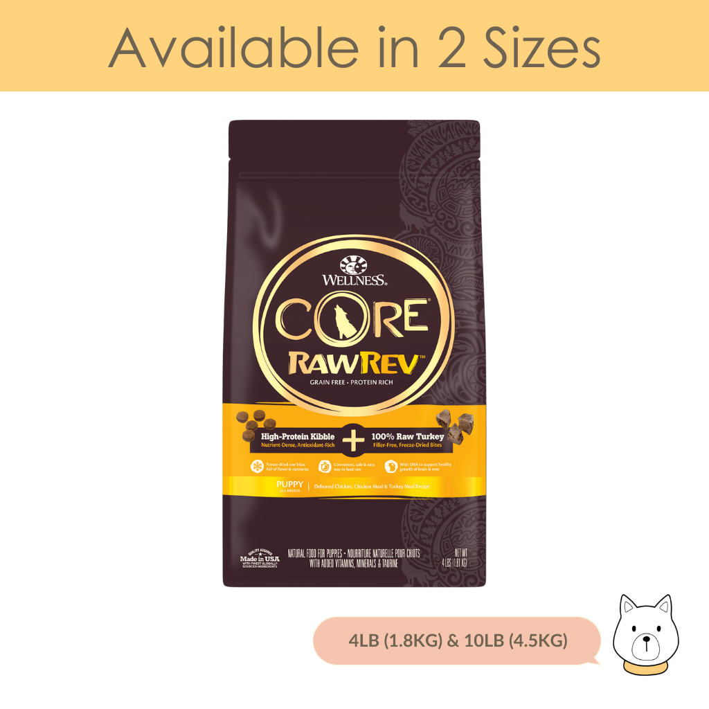 Wellness Core RawRev Puppy Kibble Freeze Dried Dog Food WSN