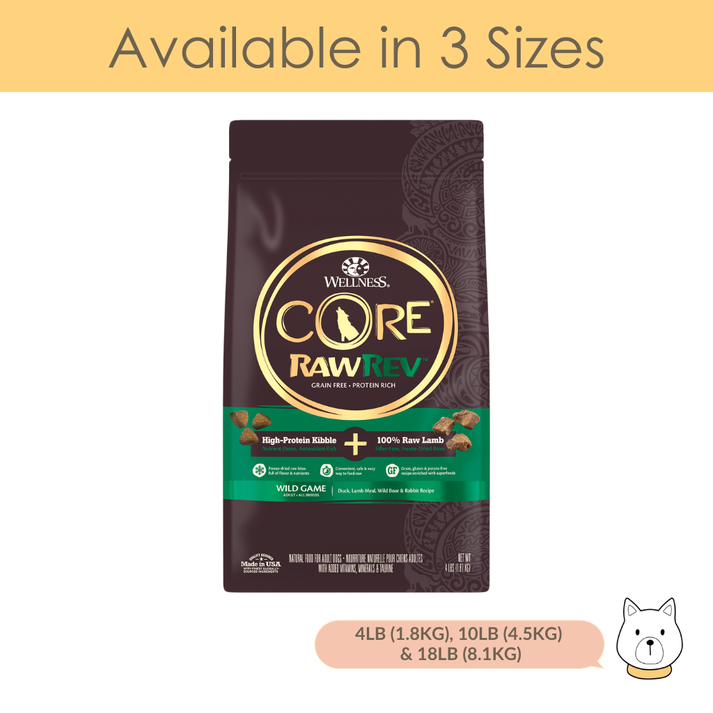 Wellness Core RawRev Wild Game Kibble/Freeze-Dried Dog Food — WSN