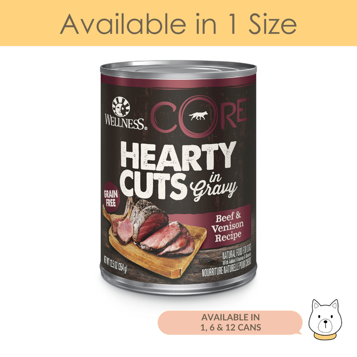 Wellness Core Hearty Cuts in Gravy Beef & Venison Wet Dog Food 12.5oz (345g)