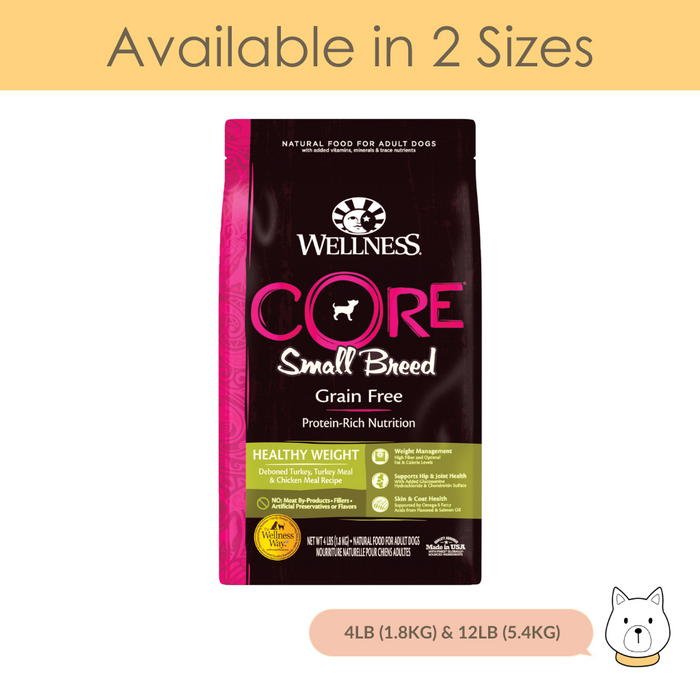 Wellness Core Small Breed Grain Free Healthy Weight Dry Dog Food