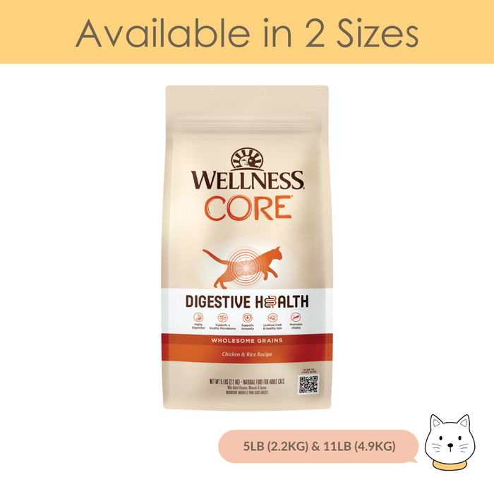 Wellness Core Digestive Health Chicken & Rice Dry Cat Food