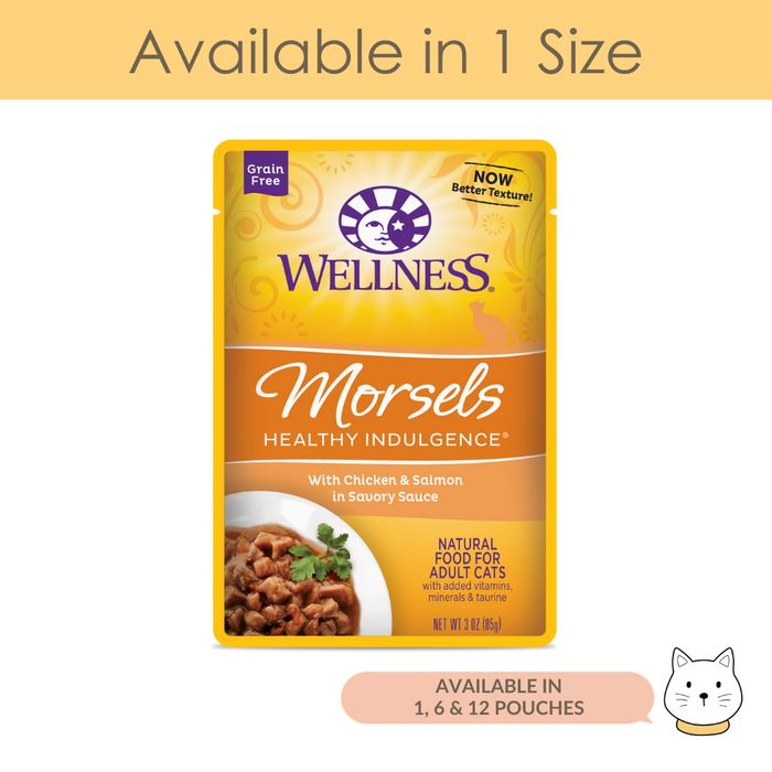 Wellness Healthy Indulgence Morsels Chicken & Salmon Wet Cat Food 3oz (85g)