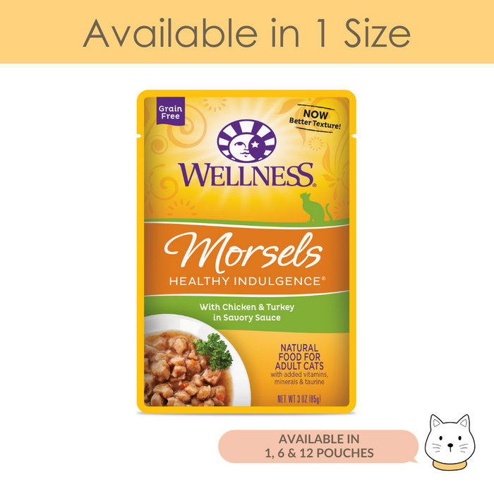 Wellness Healthy Indulgence Morsels Chicken & Turkey Wet Cat Food 3oz (85g)