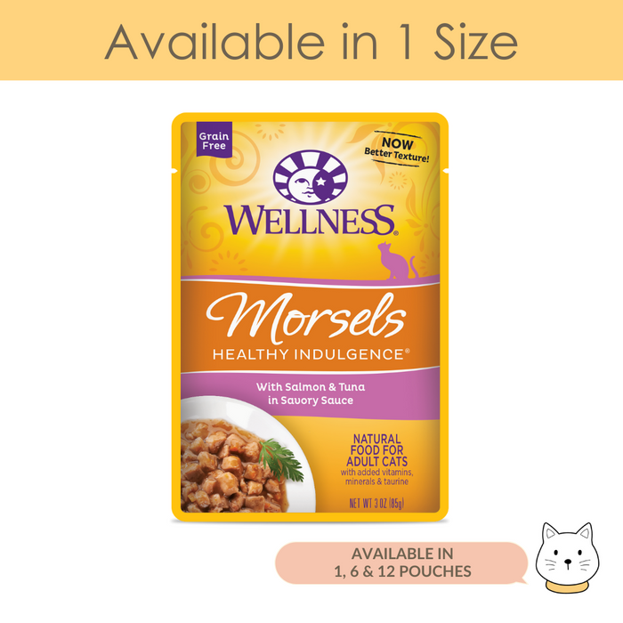 Wellness Healthy Indulgence Morsels Salmon & Tuna Wet Cat Food 3oz (85g)
