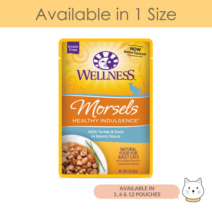 Wellness Healthy Indulgence Morsels Turkey & Duck Wet Cat Food 3oz (85g)
