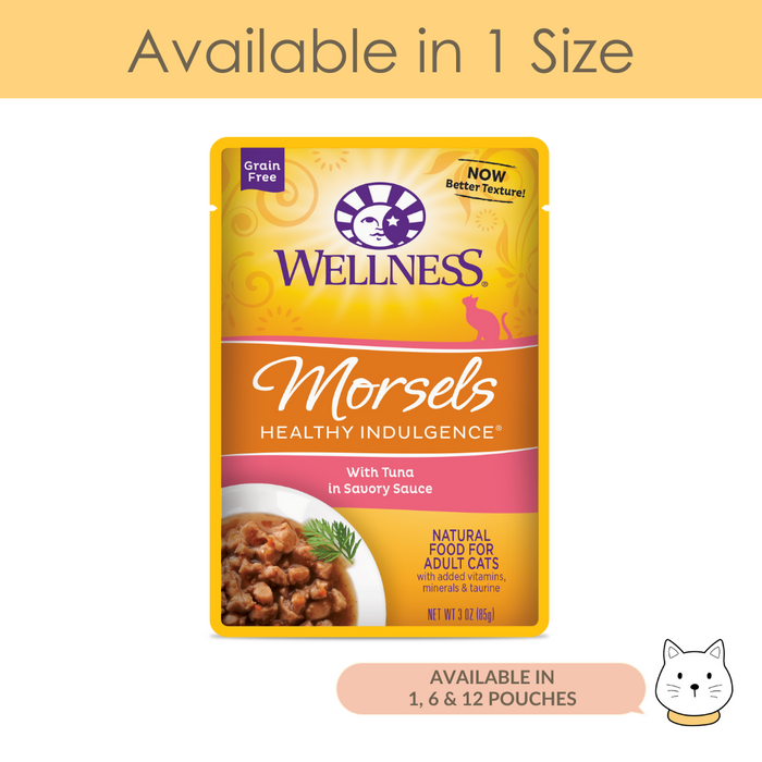 Wellness Healthy Indulgence Morsels Tuna Wet Cat Food 3oz (85g)