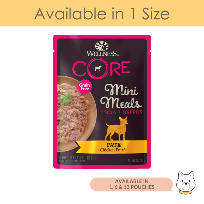 Wellness Core Small Breed Mini Meal Pâté Chicken Entrée Wet Dog Food 3oz (85g)