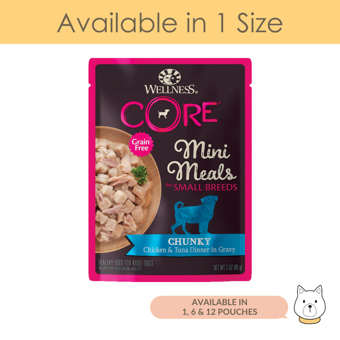 Wellness Core Small Breed Mini Meal Chunky Chicken & Tuna Wet Dog Food 3oz (85g)