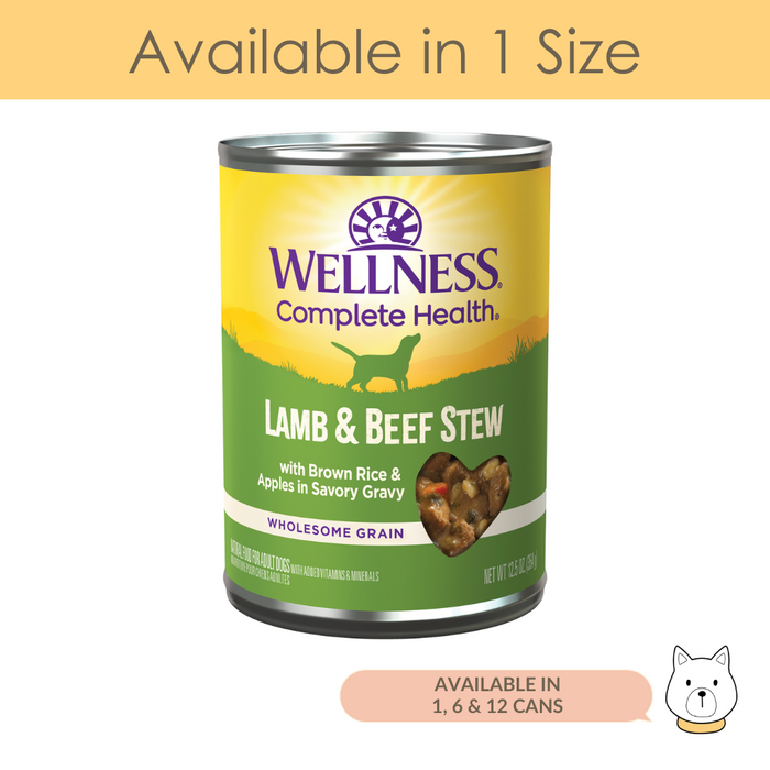 Wellness Complete Health Grain Free Lamb & Beef Stew Wet Dog Food 12.5oz (345g)