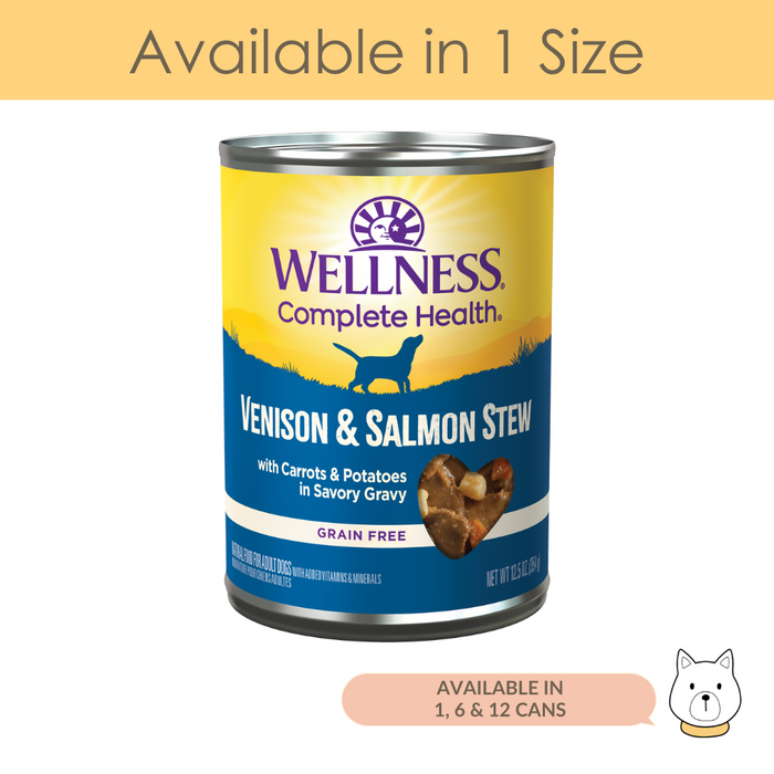 Wellness Complete Health Venison & Salmon Stew Wet Dog Food 12.5oz (345g)