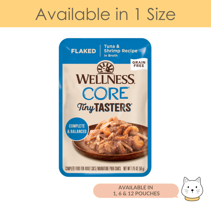 Wellness Core Tiny Tasters Flaked Tuna & Shrimp Wet Cat Food 1.75oz (50g)