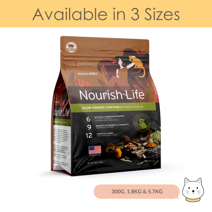 Nurture Pro Nourish Life Slow-Cooked Chicken Dry Cat Food for Kitten & Adult Cat