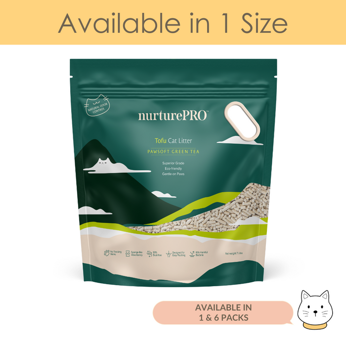 Nurture Pro Pawsoft Soya Green Tea Tofu Cat Litter 7L