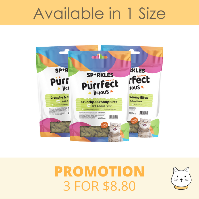 Sparkles Purrfectlicious Crunchy & Creamy Krill & Catnip Cat Treat 50g