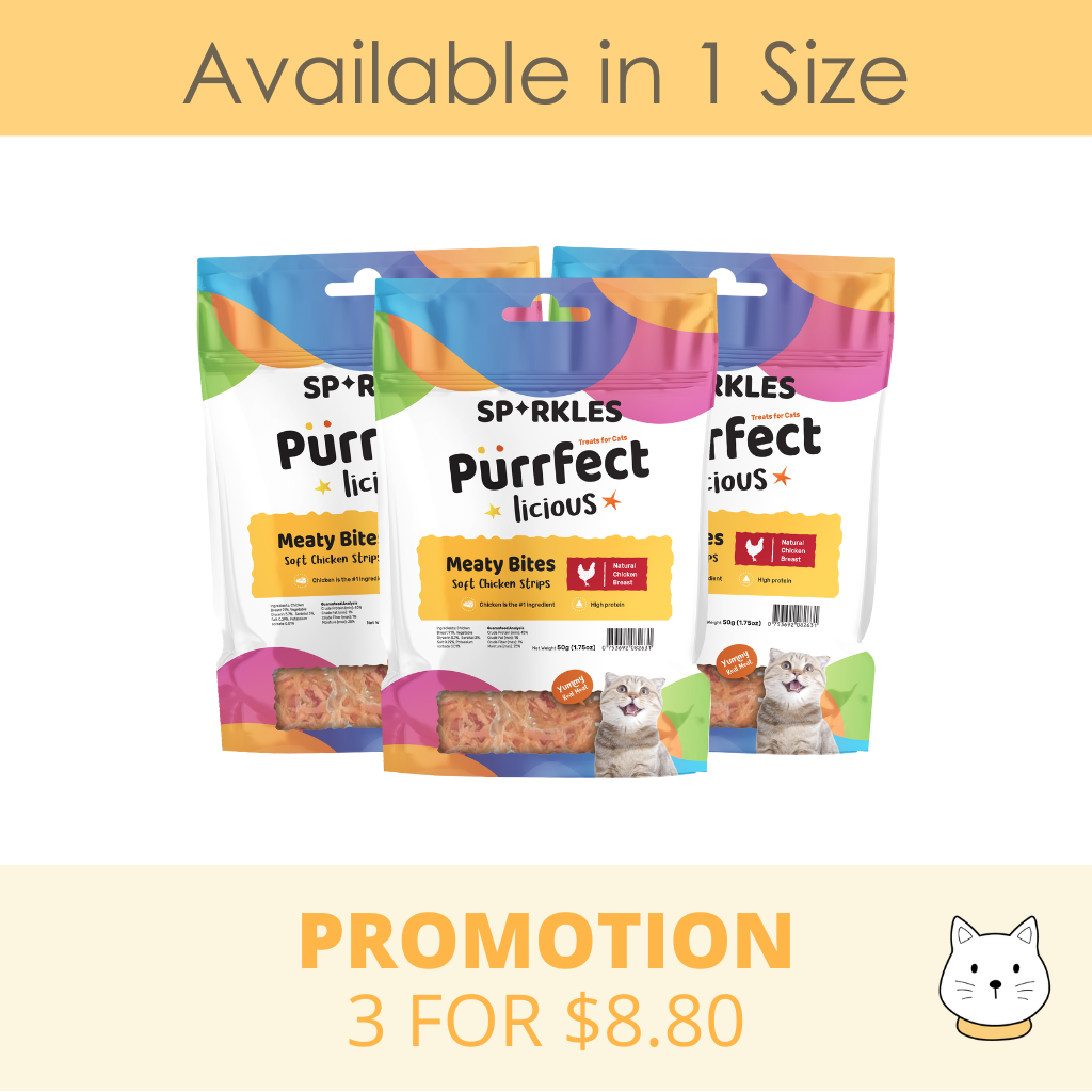 Sparkles Purrfectlicious Meaty Bites Soft Chicken Strips Cat Treat