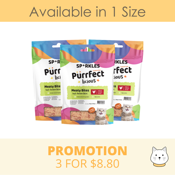 Sparkles Purrfectlicious Meaty Bites Soft Chicken Bites Cat Treat 50g