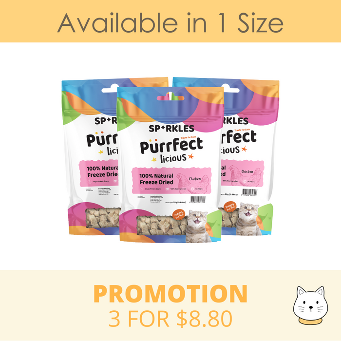 Sparkles Purrfectlicious Freeze Dried Chicken Cat Treat 25g