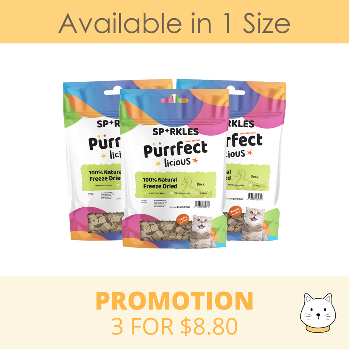 Sparkles Purrfectlicious Freeze Dried Duck Cat Treat 25g