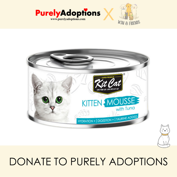 [DONATE] Kit Cat Kitten Tuna Mousse Wet Cat Food 80g x 24 cans (1 Carton)