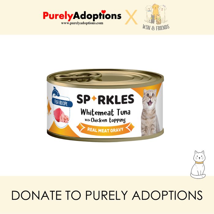 [DONATE] Sparkles Colours Whitemeat Tuna & Chicken Wet Cat Food 70g x 24 cans (1 Carton)